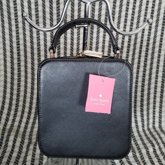 MAKE AN OFFER kate spade vanity crossbody cat meow meow black brand new with tag - Picture 6 of 7